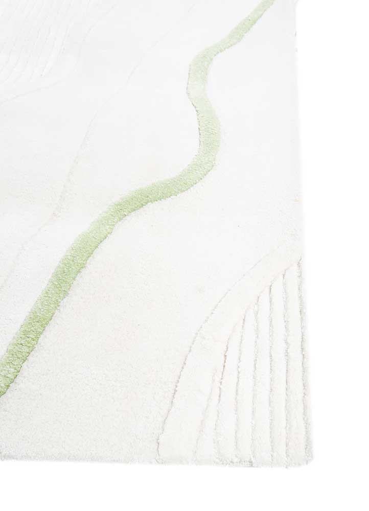 white noise ivory wool and viscose hand tufted Rug - Corner white noise ivory wool and viscose hand tufted Rug - Corner