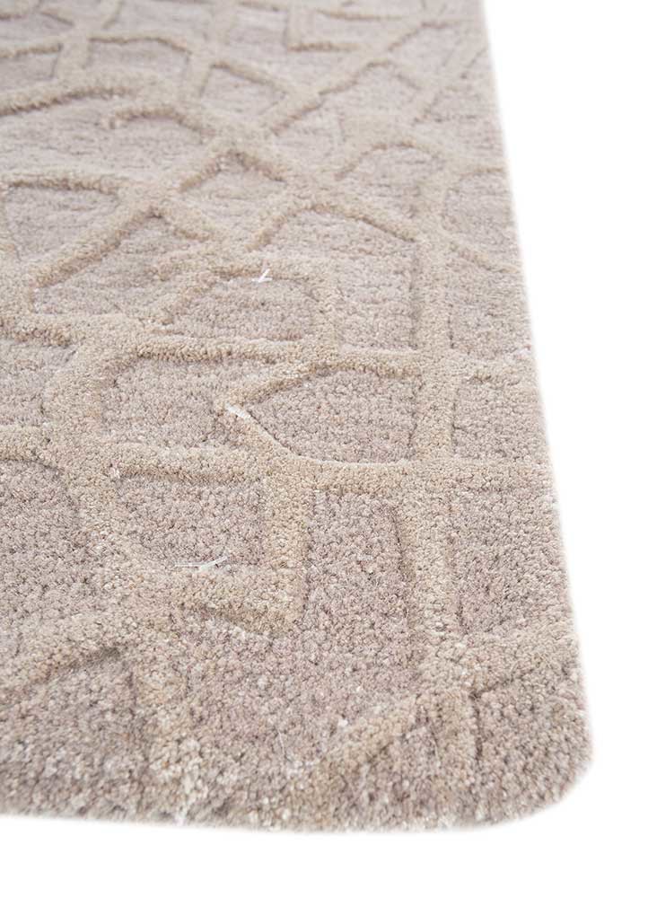 mythos ivory wool and viscose hand tufted Rug - Corner