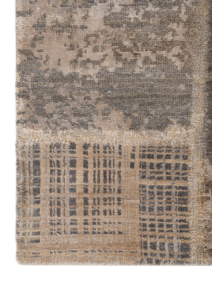 provenance grey and black wool and bamboo silk hand knotted Rug - Corner provenance grey and black wool and bamboo silk hand knotted Rug - Corner