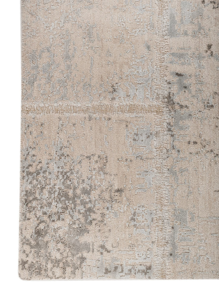 provenance ivory wool and bamboo silk hand knotted Rug - Corner provenance ivory wool and bamboo silk hand knotted Rug - Corner