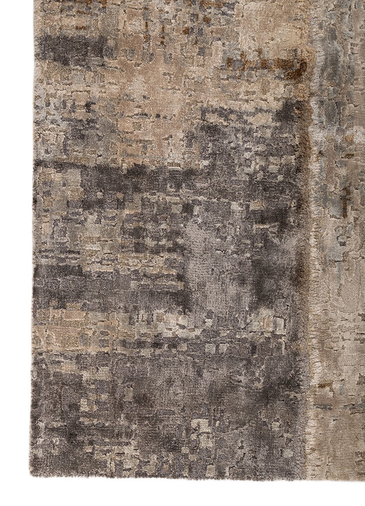 provenance ivory wool and bamboo silk hand knotted Rug - Corner provenance ivory wool and bamboo silk hand knotted Rug - Corner