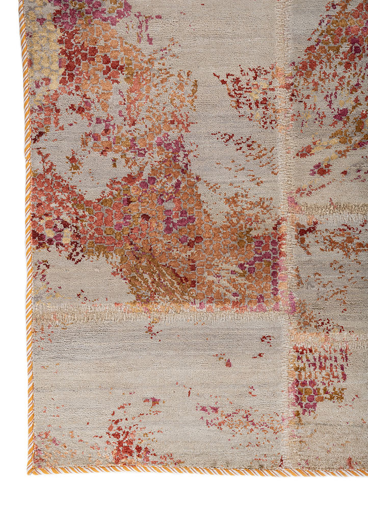 provenance blue wool and bamboo silk hand knotted Rug - Corner provenance blue wool and bamboo silk hand knotted Rug - Corner
