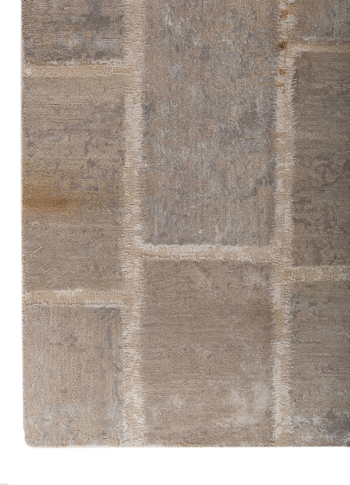 provenance grey and black wool and bamboo silk hand knotted Rug - Corner provenance grey and black wool and bamboo silk hand knotted Rug - Corner
