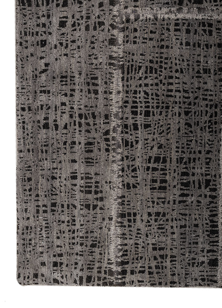 aprezo blue wool and bamboo silk hand knotted Rug - Corner aprezo blue wool and bamboo silk hand knotted Rug - Corner