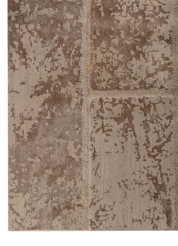 provenance ivory wool and bamboo silk hand knotted Rug - Corner provenance ivory wool and bamboo silk hand knotted Rug - Corner