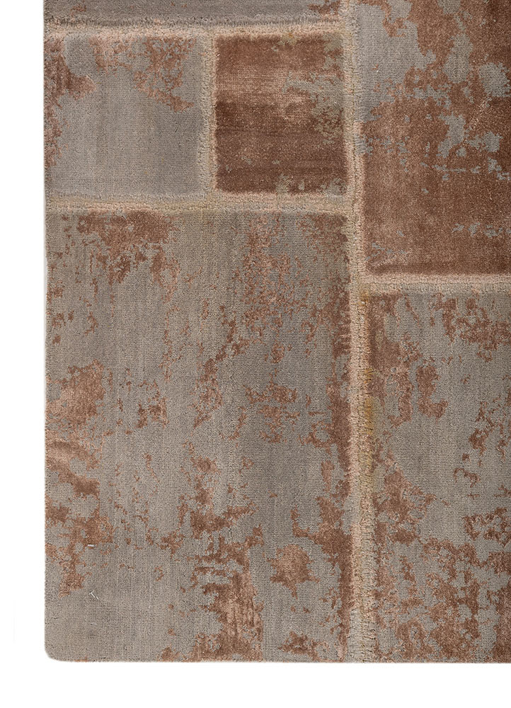 provenance grey and black wool and bamboo silk hand knotted Rug - Corner provenance grey and black wool and bamboo silk hand knotted Rug - Corner