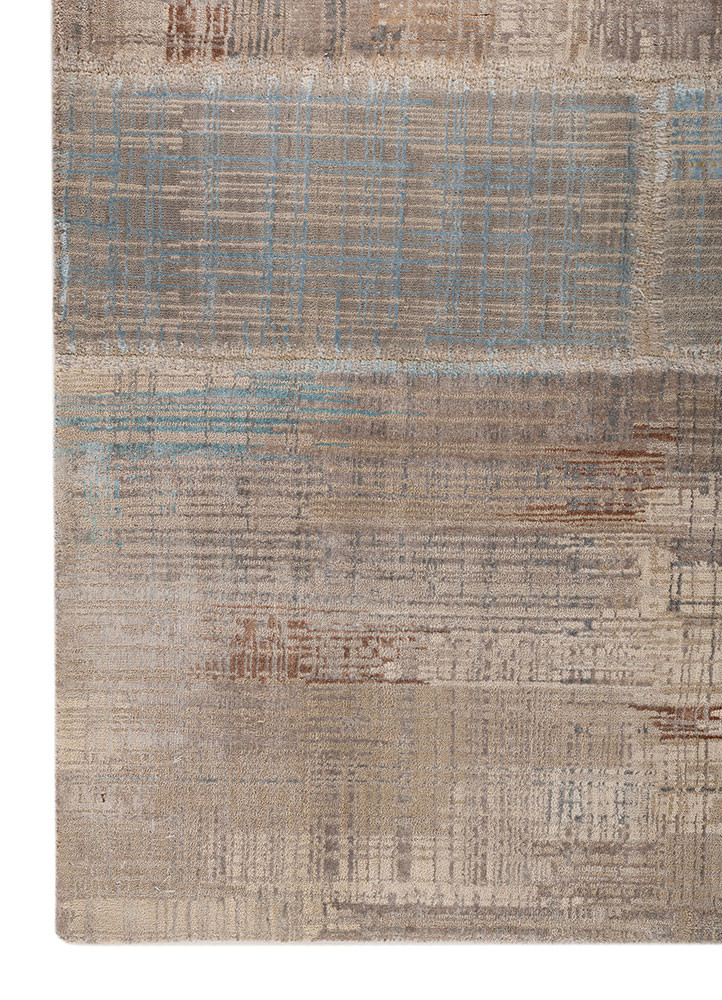provenance ivory wool and bamboo silk hand knotted Rug - Corner provenance ivory wool and bamboo silk hand knotted Rug - Corner