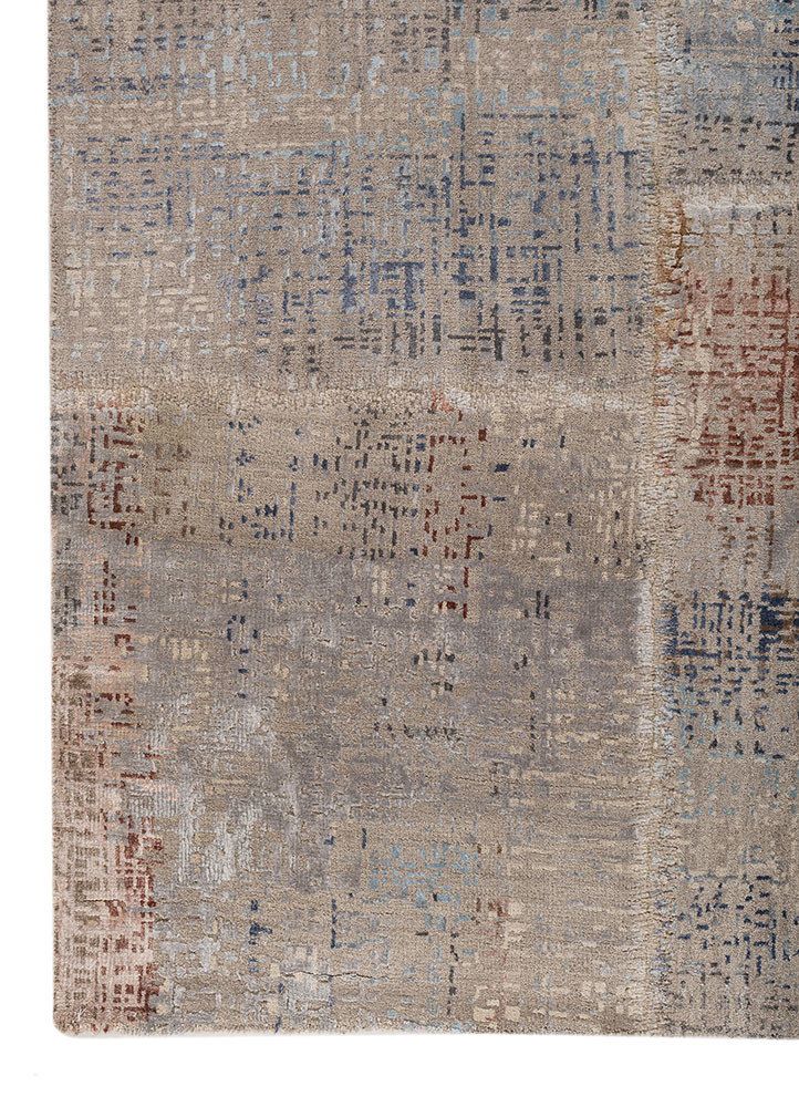 provenance grey and black wool and bamboo silk hand knotted Rug - Corner provenance grey and black wool and bamboo silk hand knotted Rug - Corner