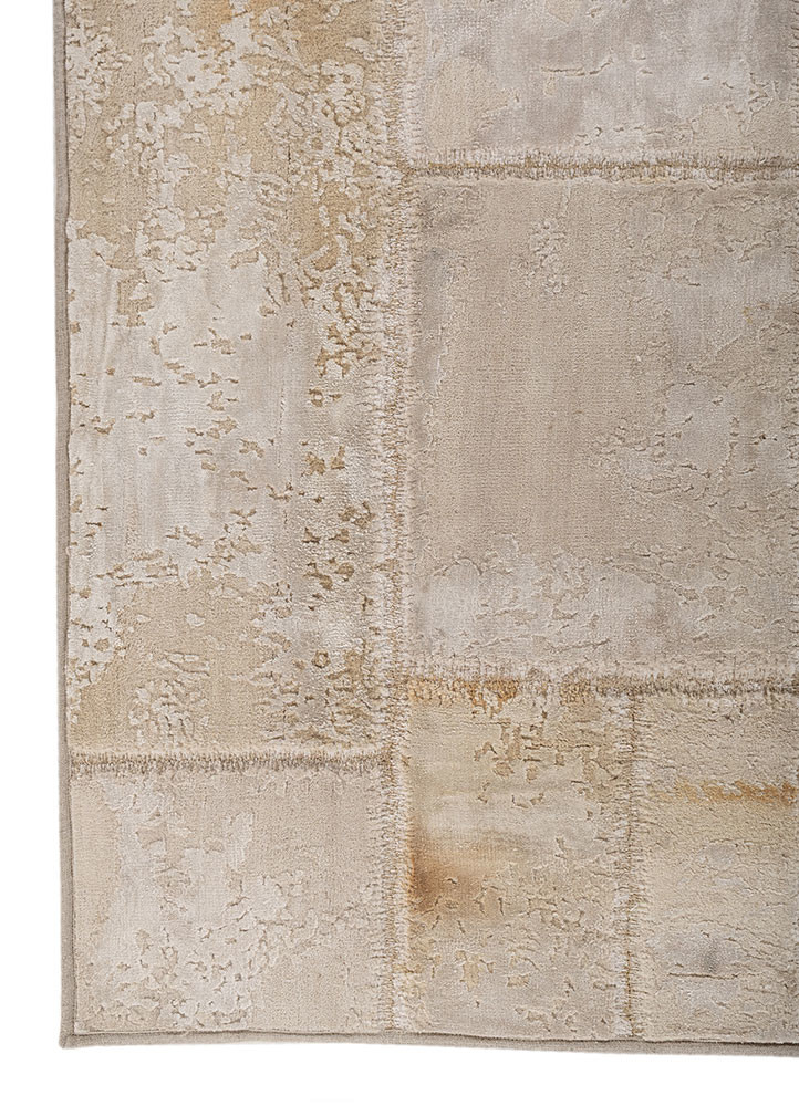 aprezo ivory wool and bamboo silk hand knotted Rug - Corner aprezo ivory wool and bamboo silk hand knotted Rug - Corner