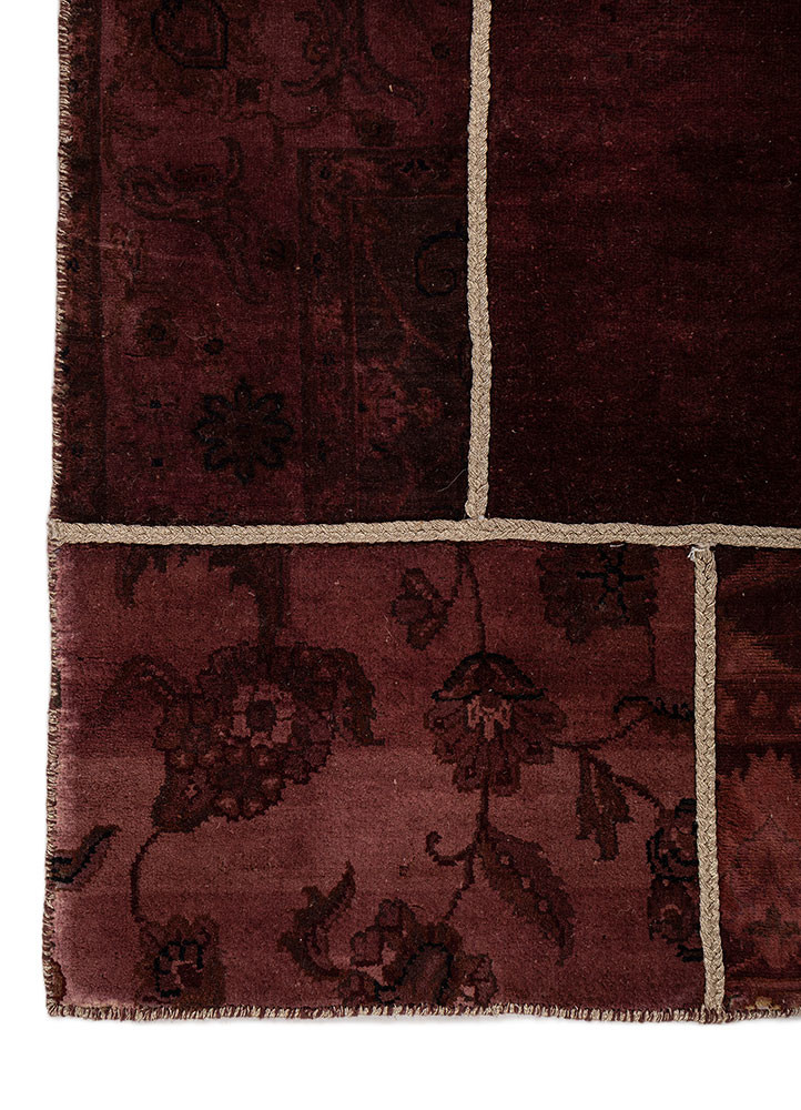 provenance red and orange wool hand knotted Rug - Corner provenance red and orange wool hand knotted Rug - Corner