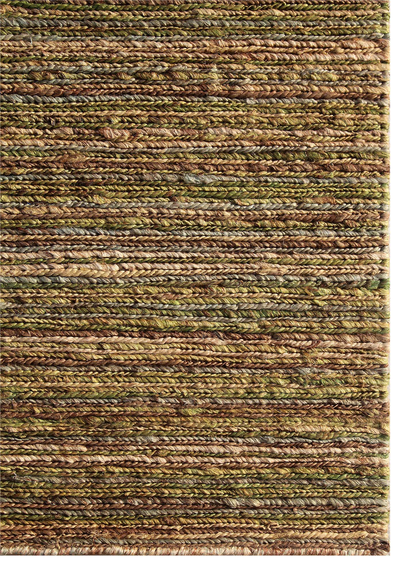 hula green jute and hemp hand knotted Rug - Corner