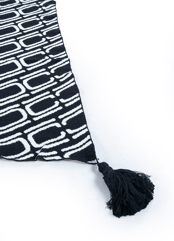bespoke sile grey and black polyester hand loom Home Textile - Corner