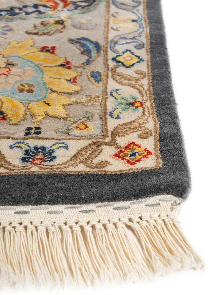 aurora blue wool and silk hand knotted Rug - Corner aurora blue wool and silk hand knotted Rug - Corner