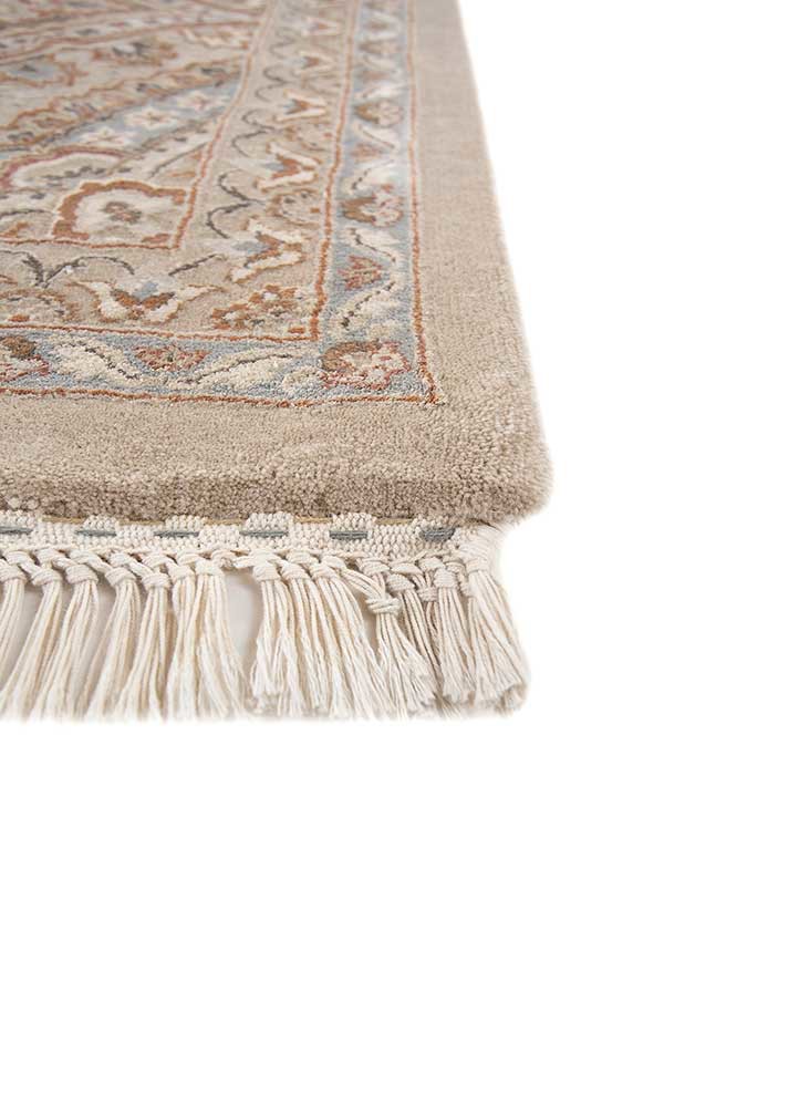 aurora ivory wool and silk hand knotted Rug - Corner