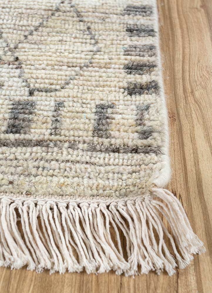 manifest ivory afghan wool hand knotted Rug - Corner