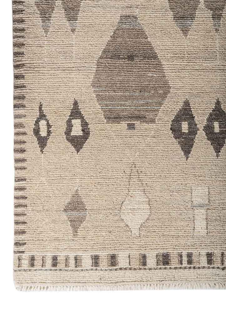 manifest beige and brown afghan wool hand knotted Rug - Corner manifest beige and brown afghan wool hand knotted Rug - Corner