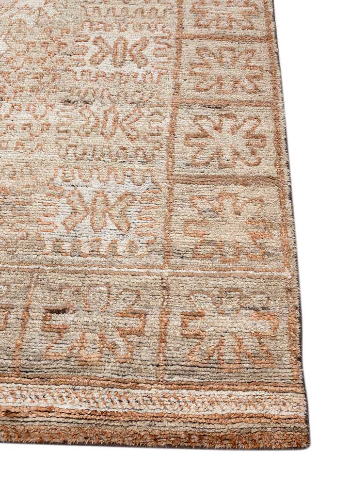 manifest beige and brown afghan wool hand knotted Rug - Corner manifest beige and brown afghan wool hand knotted Rug - Corner