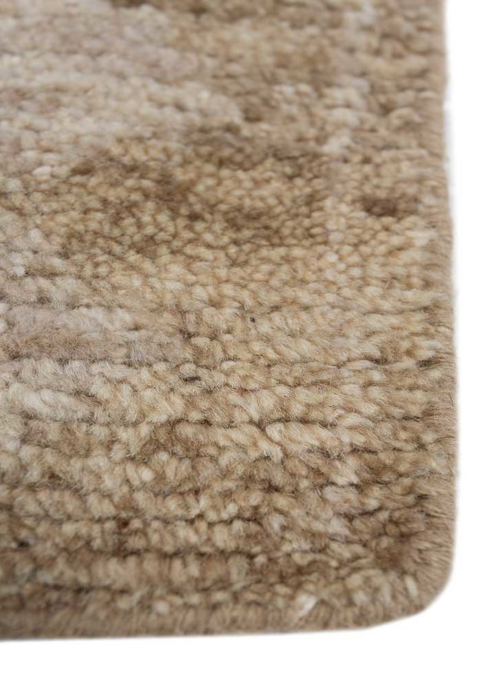 manifest beige and brown afghan wool hand knotted Rug - Corner