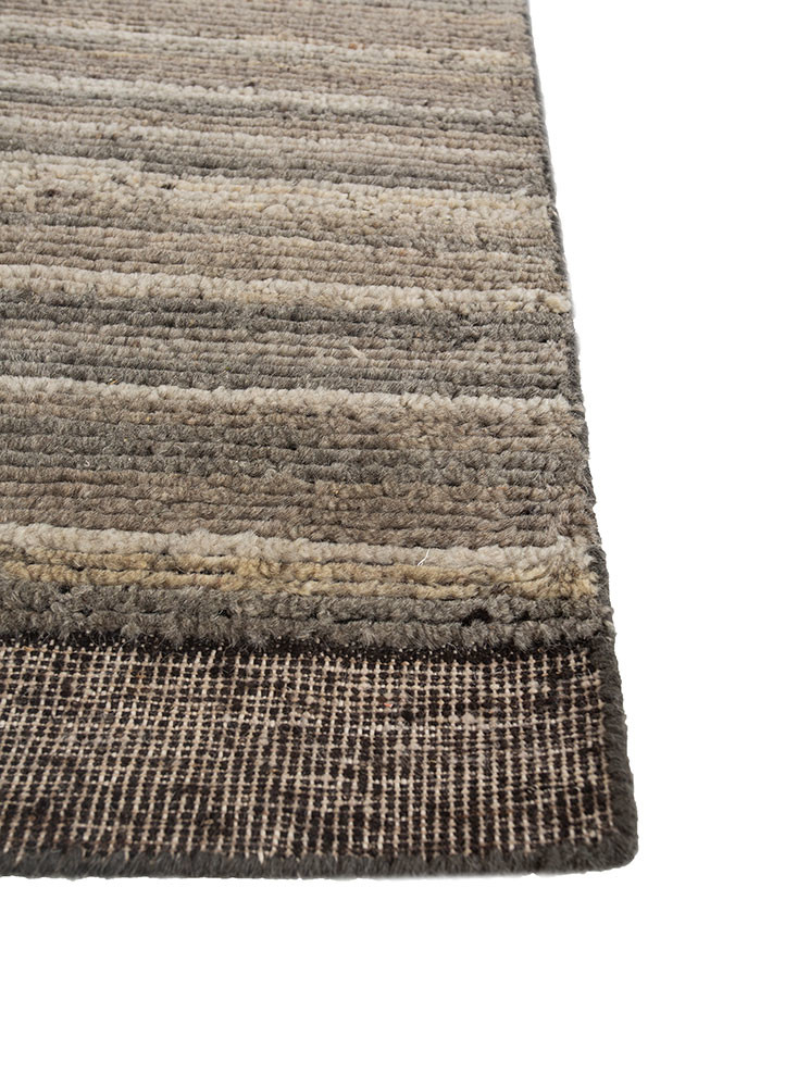 manifest beige and brown afghan wool hand knotted Rug - Corner