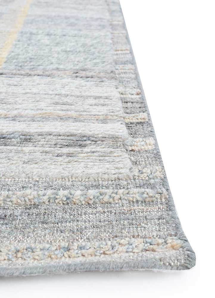 manifest beige and brown afghan wool hand knotted Rug - Corner