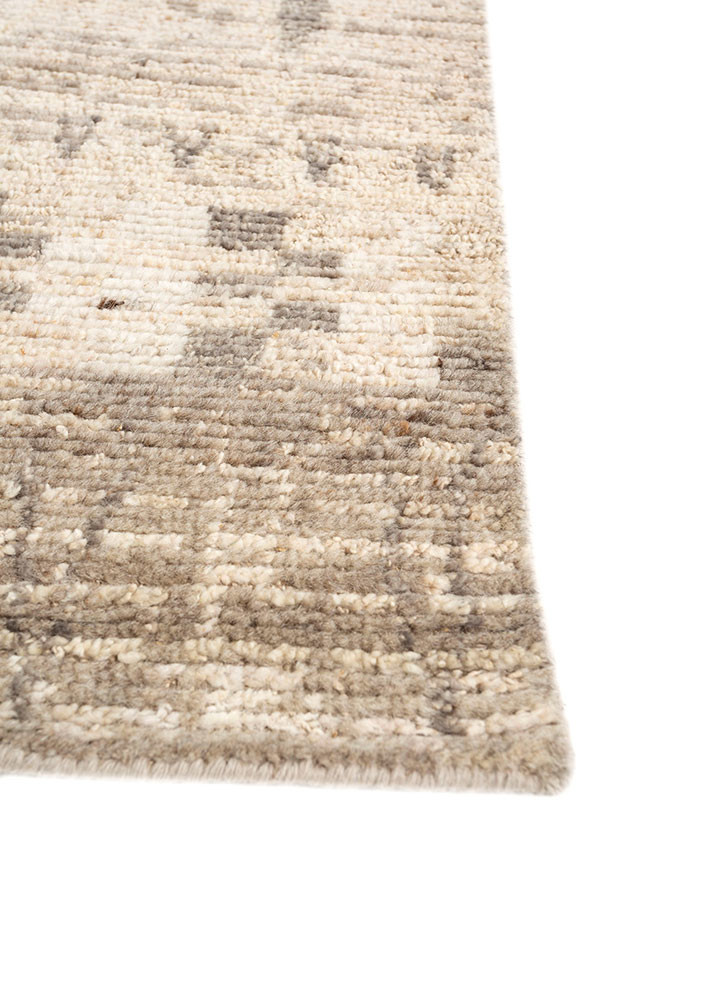 manifest beige and brown wool hand knotted Rug - Corner manifest beige and brown wool hand knotted Rug - Corner