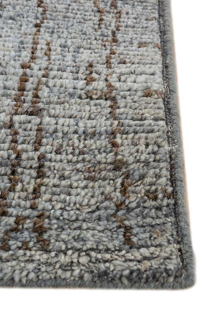 manifest blue afghan wool hand knotted Rug - Corner