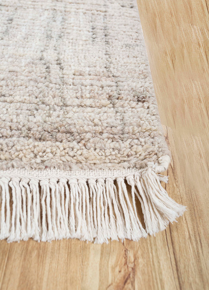 manifest ivory afghan wool hand knotted Rug - Corner