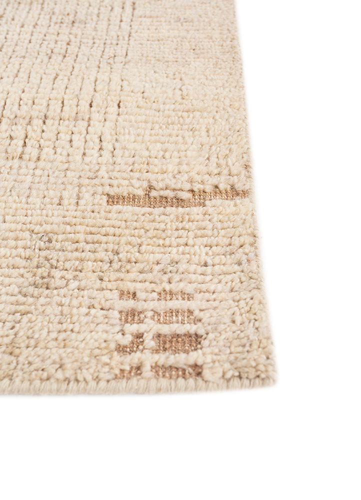manifest ivory afghan wool hand knotted Rug - Corner