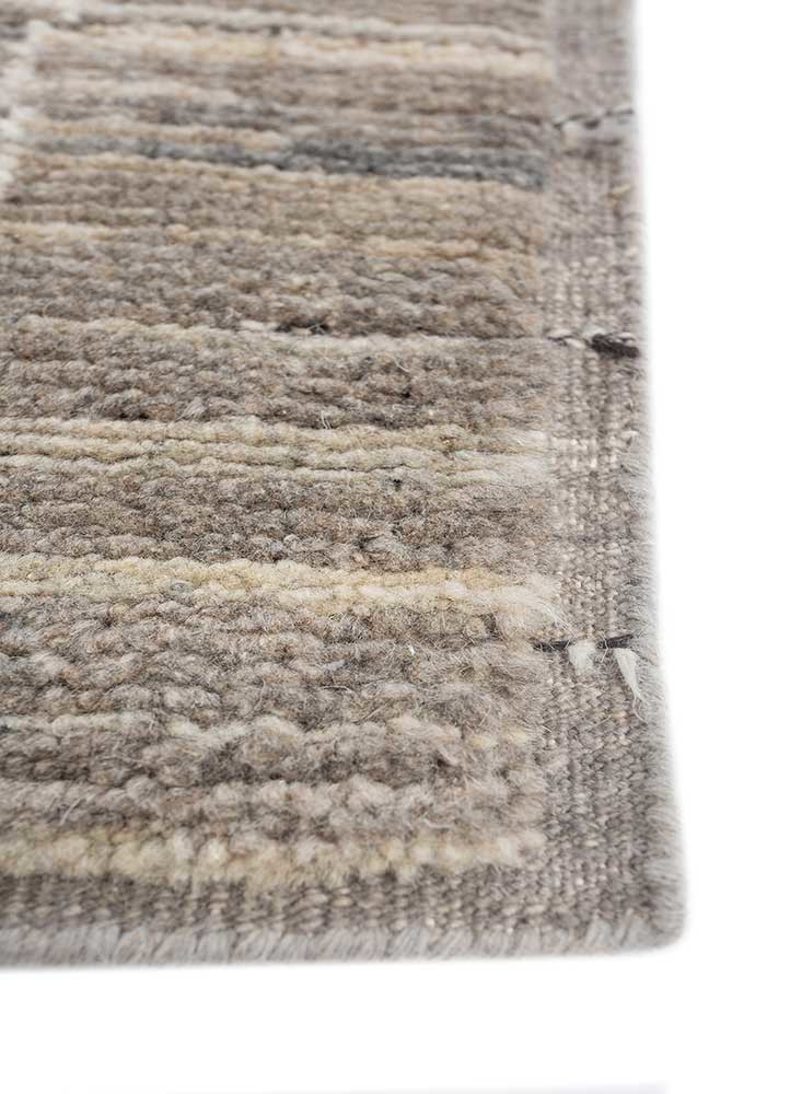 manifest beige and brown afghan wool hand knotted Rug - Corner