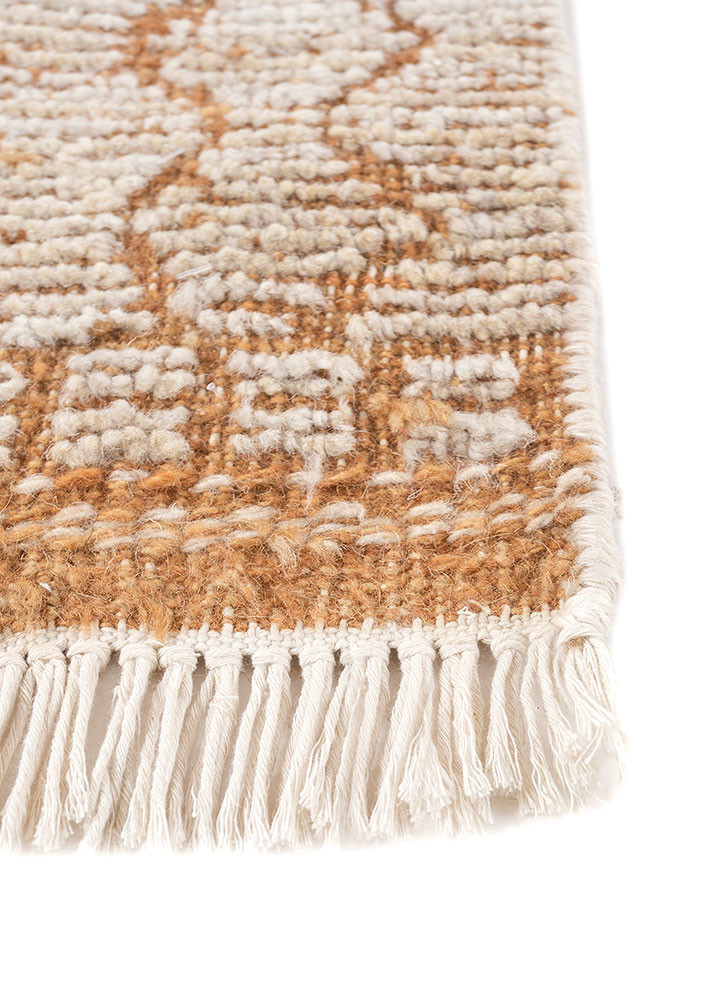 manifest ivory afghan wool hand knotted Rug - Corner