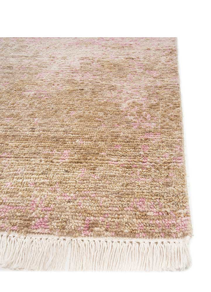 uvenuti beige and brown afghan wool hand knotted Rug - Corner