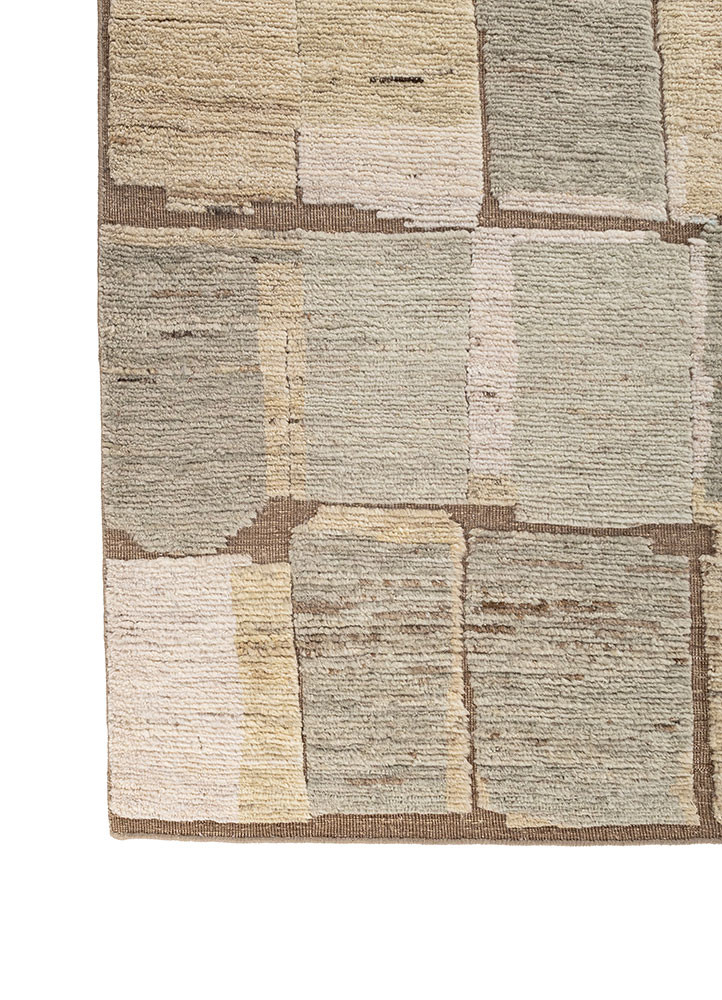 aprezo green wool hand knotted Rug - Corner aprezo green wool hand knotted Rug - Corner