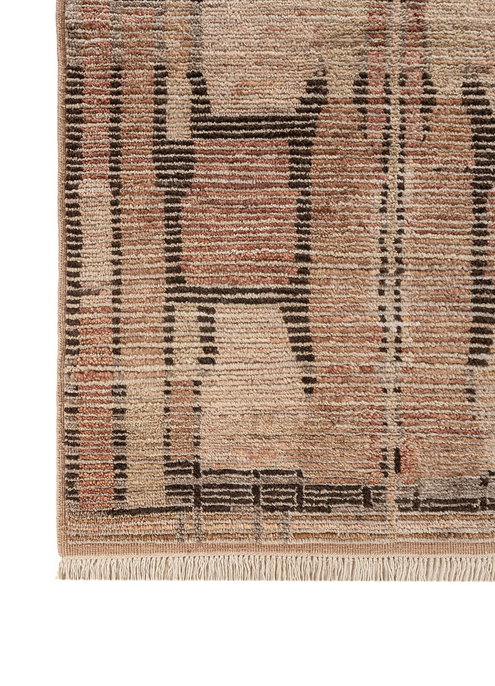 aprezo red and orange wool hand knotted Rug - Corner aprezo red and orange wool hand knotted Rug - Corner