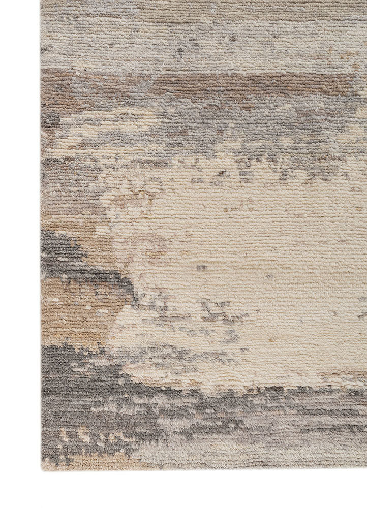 entropy ivory wool hand knotted Rug - Corner entropy ivory wool hand knotted Rug - Corner