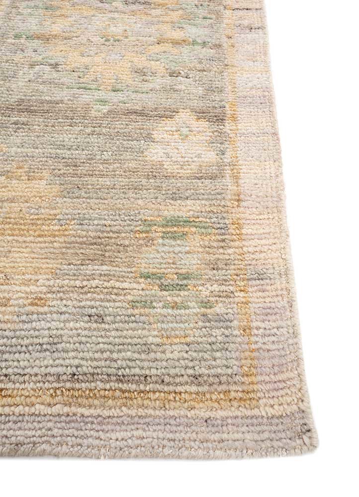erbe blue wool hand knotted Rug - Corner