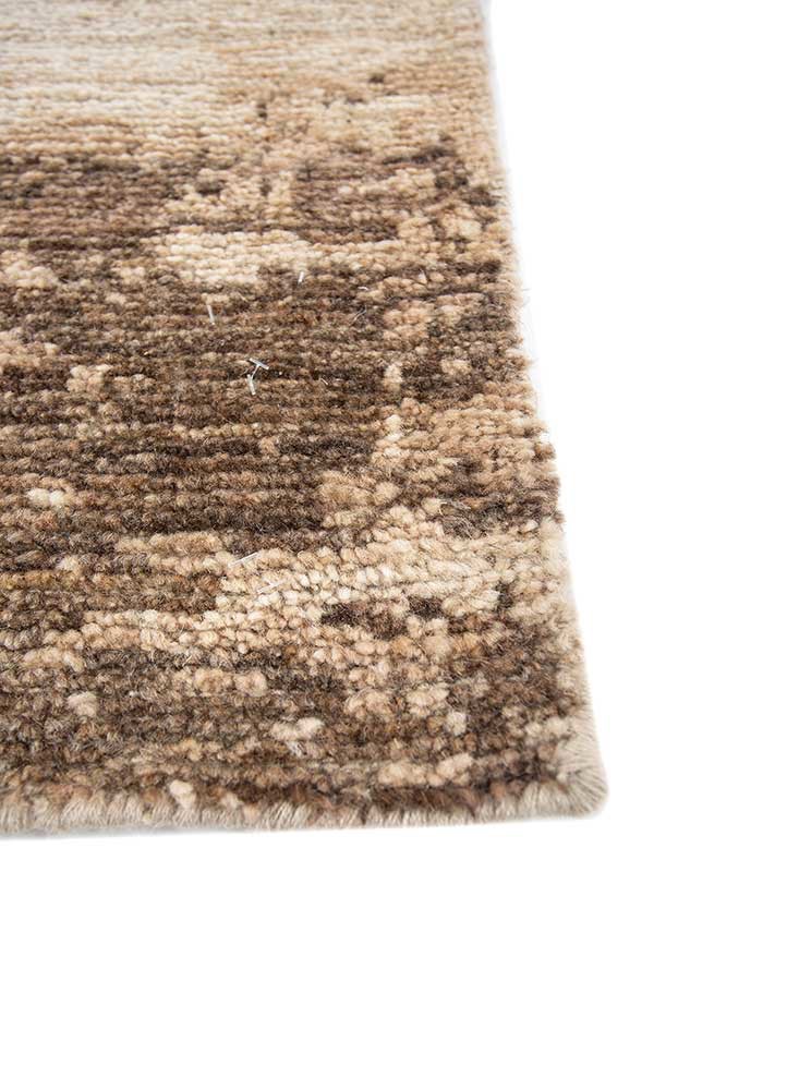 entropy beige and brown wool hand knotted Rug - Corner entropy beige and brown wool hand knotted Rug - Corner