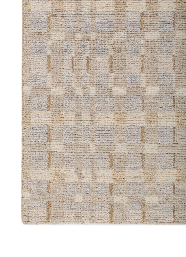 manifest ivory wool hand knotted Rug - Corner