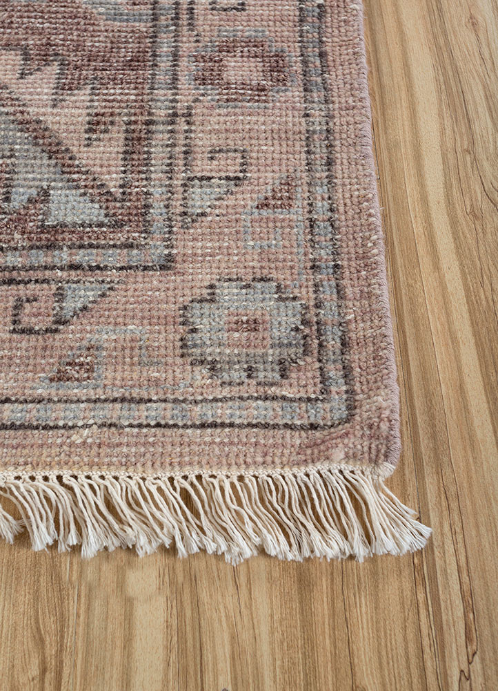erbe beige and brown wool hand knotted Rug - Corner erbe beige and brown wool hand knotted Rug - Corner