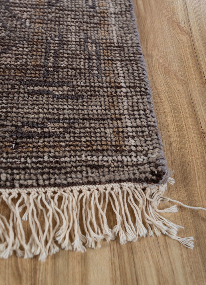 erbe grey and black wool hand knotted Rug - Corner erbe grey and black wool hand knotted Rug - Corner