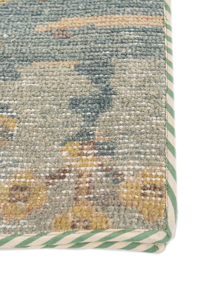 table mats blue wool hand knotted Accessorie - Corner table mats blue wool hand knotted Accessorie - Corner