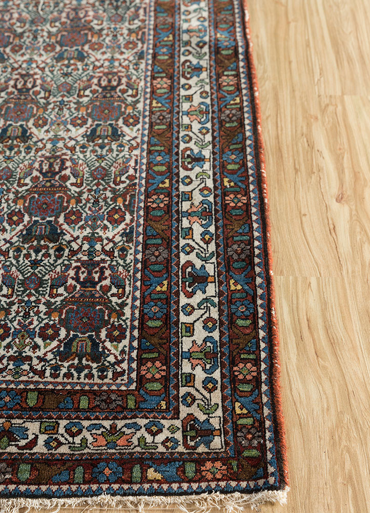 aalam blue wool hand knotted Rug - Corner aalam blue wool hand knotted Rug - Corner
