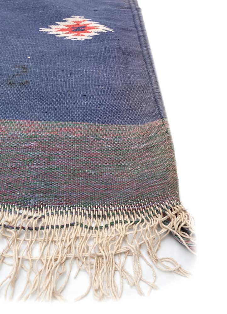 nayaab pink and purple cotton flat weaves Rug - Corner