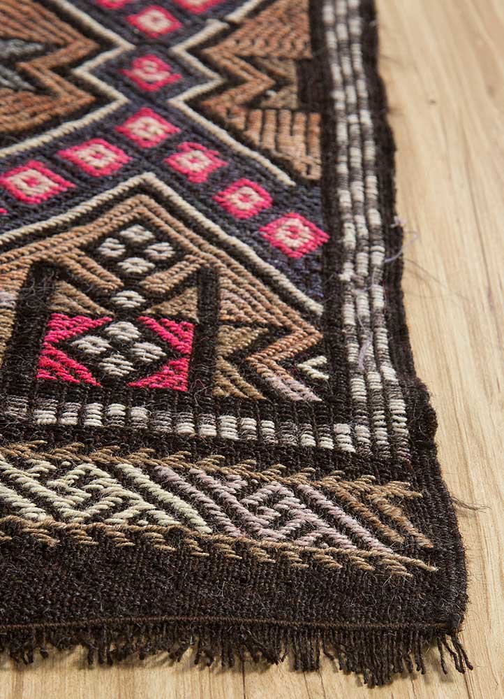 nuray beige and brown wool hand knotted Rug - Corner