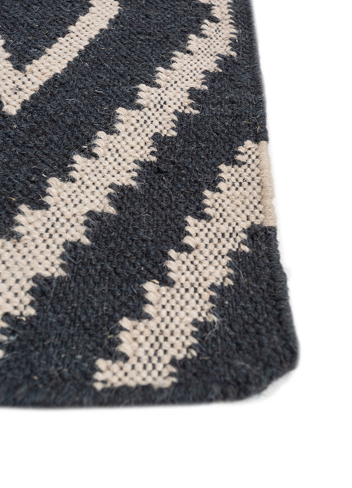 bedouin blue wool flat weaves Rug - Corner bedouin blue wool flat weaves Rug - Corner