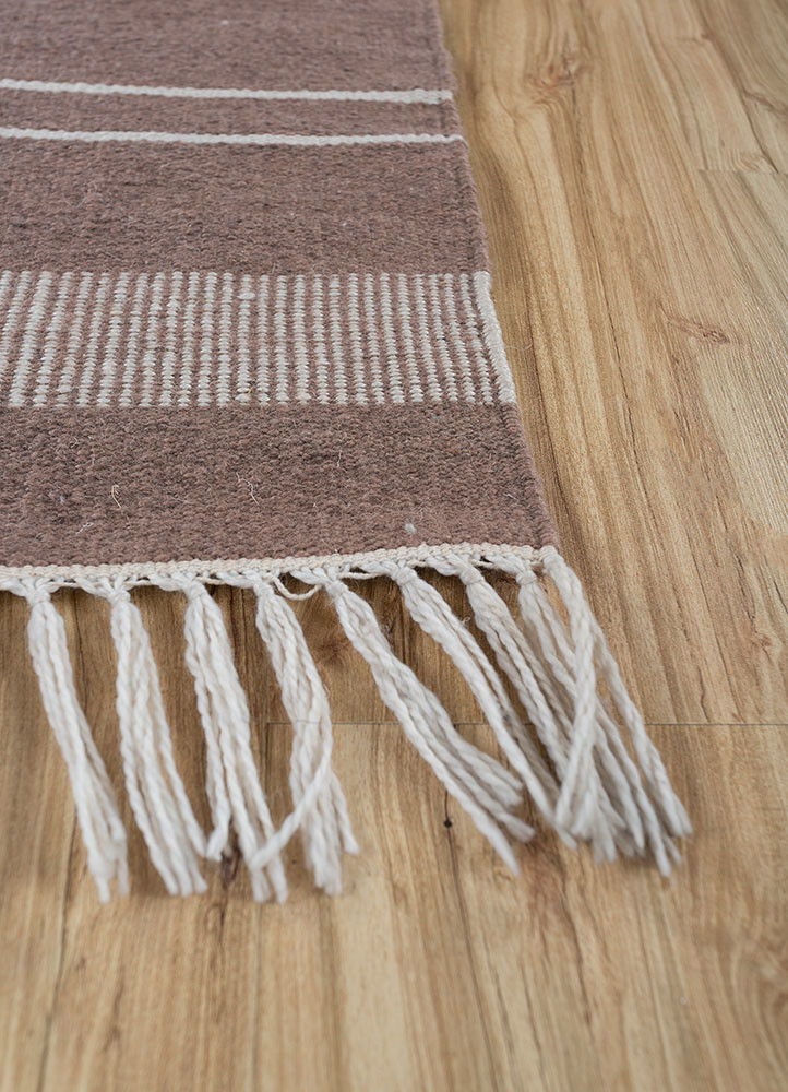 indusbar beige and brown wool flat weaves Rug - Corner indusbar beige and brown wool flat weaves Rug - Corner