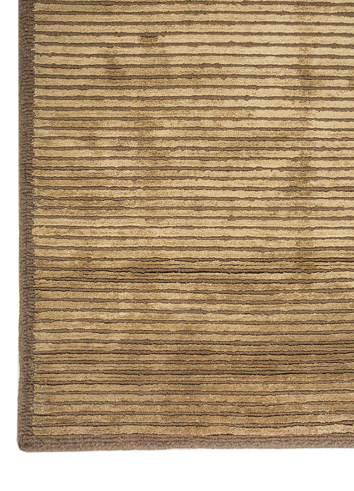 konstrukt gold wool and bamboo silk hand loom Rug - Corner