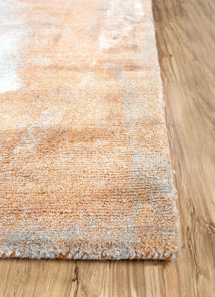 tesoro beige and brown wool hand loom Rug - Corner