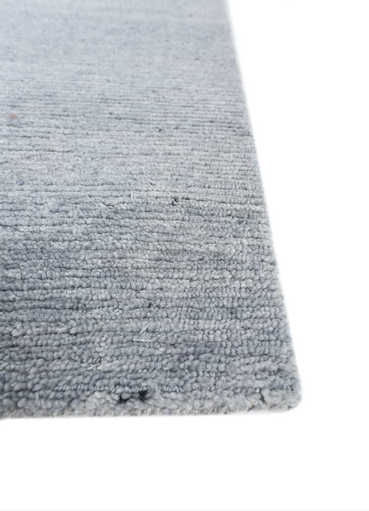 hula blue wool hand knotted Rug - Corner