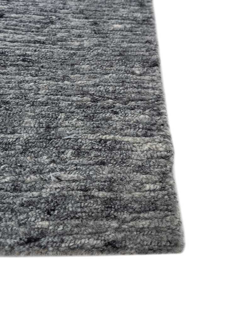 hula grey and black wool hand knotted Rug - Corner