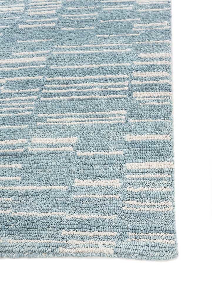 blythe ivory wool hand knotted Rug - Corner